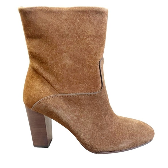 POLO Ralph Lauren Ankle Boots Size 9 Tan Suede Heeled Booties Brindley in Box - Picture 4 of 12